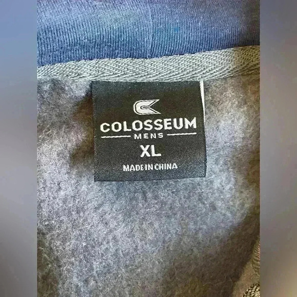 Men's Colosseum Charcoal UConn Huskies Logo Full-Zip Hoodie Extra Large Stitched - Picture 9 of 10